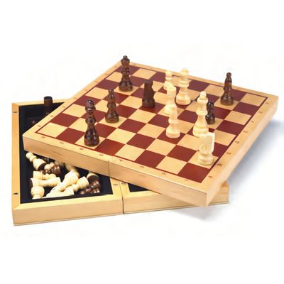 CHESS SET 2.5&quot; WOOD on 11&quot; SEGMENTED BOARD