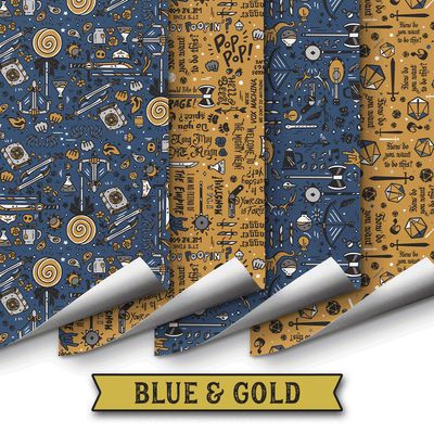 CRITICAL ROLE WRAPPING PAPER: BLUE &amp; GOLD