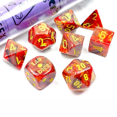 chx DICE SET 7+1 LAB VORTEX UNDERWORLD w/ YELLOW