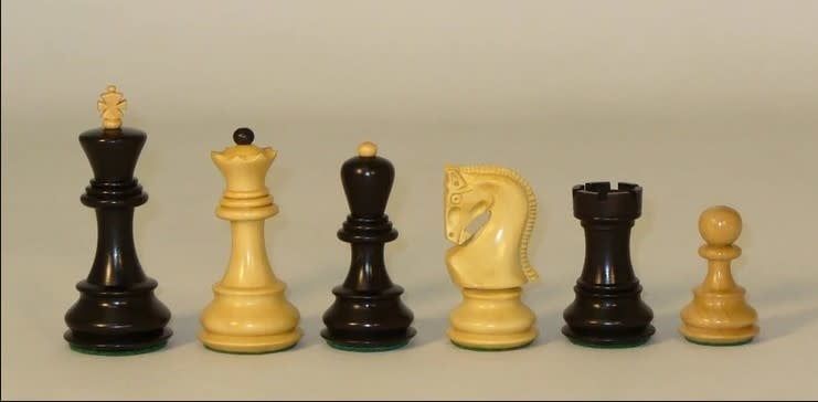 CHESSMEN 3.75&quot; OLD RUSSIAN OPPOSITE TOPS