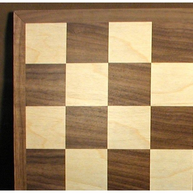 CHESS BOARD 17&quot; WALNUT &amp; MAPLE VENEER w/ 1.75&quot; SQ