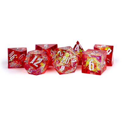 fr DICE SET 7 SHARP RED PYRE
