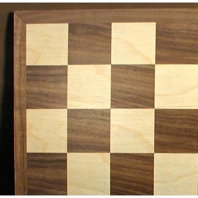 CHESS BOARD 15&quot; WALNUT &amp; MAPLE INLAID w/ 1.75&quot; SQ