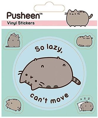 VINYL STICKER : PUSHEEN - LAZY