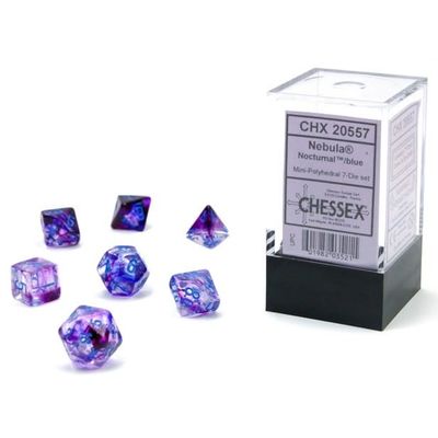 chx DICE SET 7 MINI NEBULA NOCTURNAL w/ BLUE