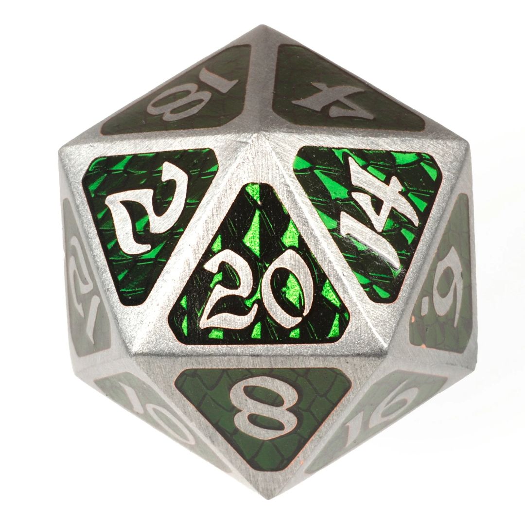 DICE D20 METAL DIRE DRAKONA VENTUS CHLOROS