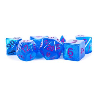fr DICE SET 7 STARDUST BLUE w/ PURPLE