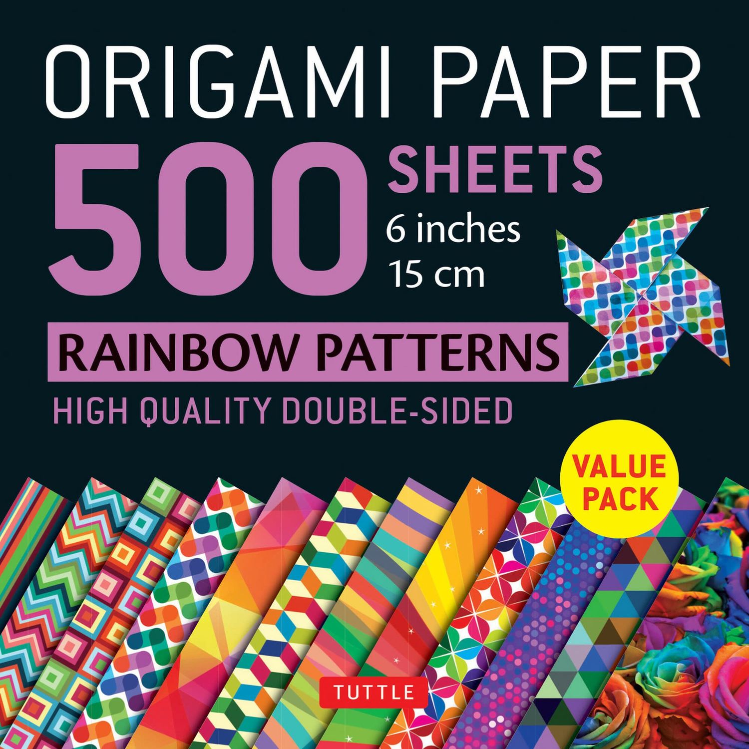 ORIGAMI PAPER RAINBOW PATTERNS 6&quot; (500)