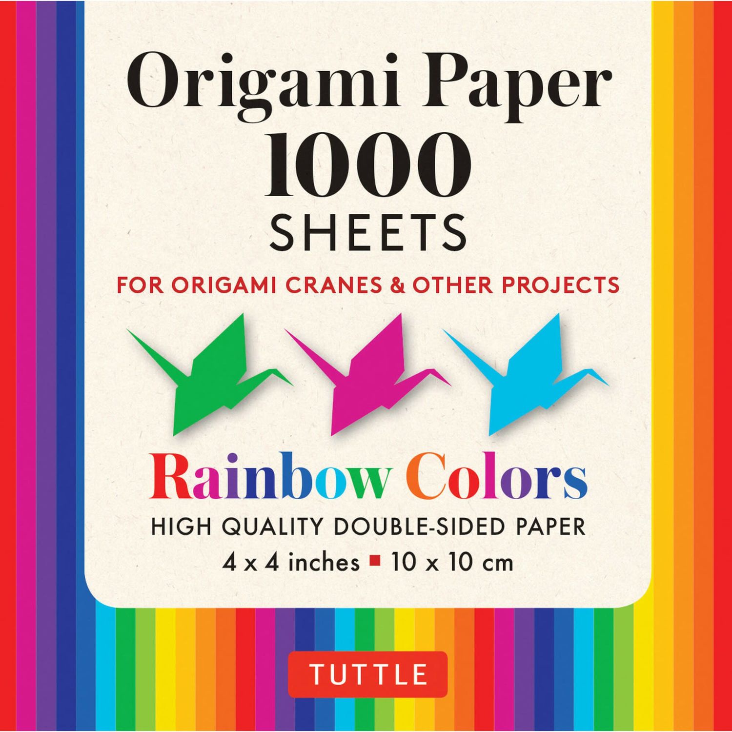 ORIGAMI PAPER RAINBOW COLORS 4&quot; (1000)