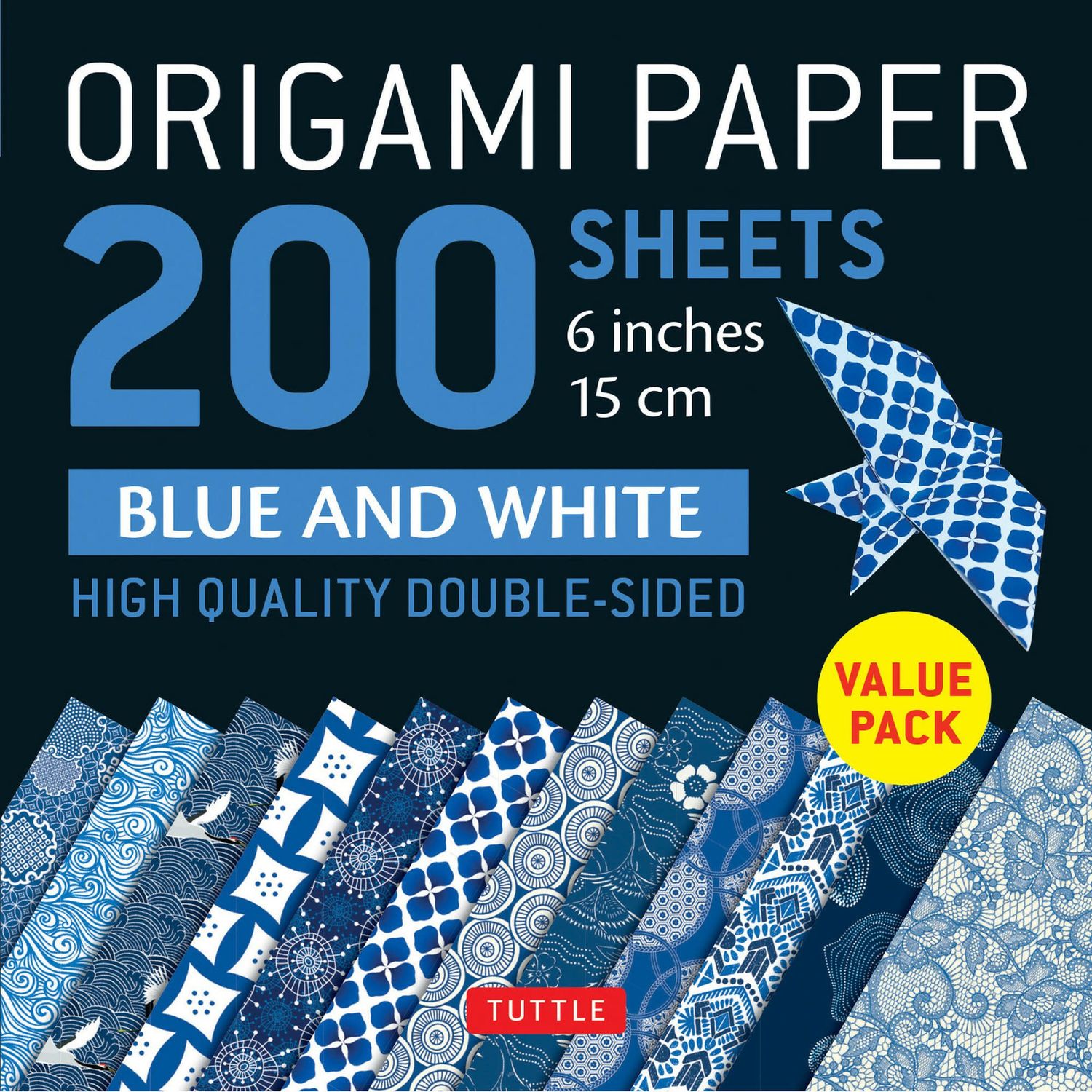 ORIGAMI PAPER BLUE PATTERNS 6&quot; (200)