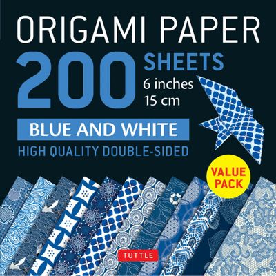 ORIGAMI PAPER BLUE PATTERNS 6&quot; (200)