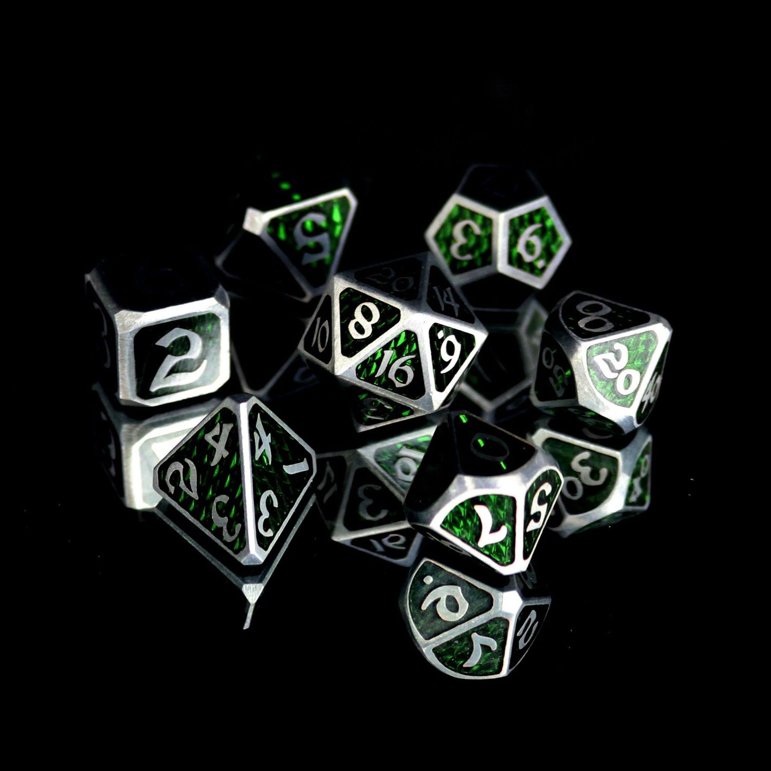 dh DICE SET 7 METAL DRAKONA VENTUS CHLOROS