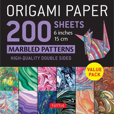 ORIGAMI PAPER MARBLED PATTERNS 6&quot; (200)