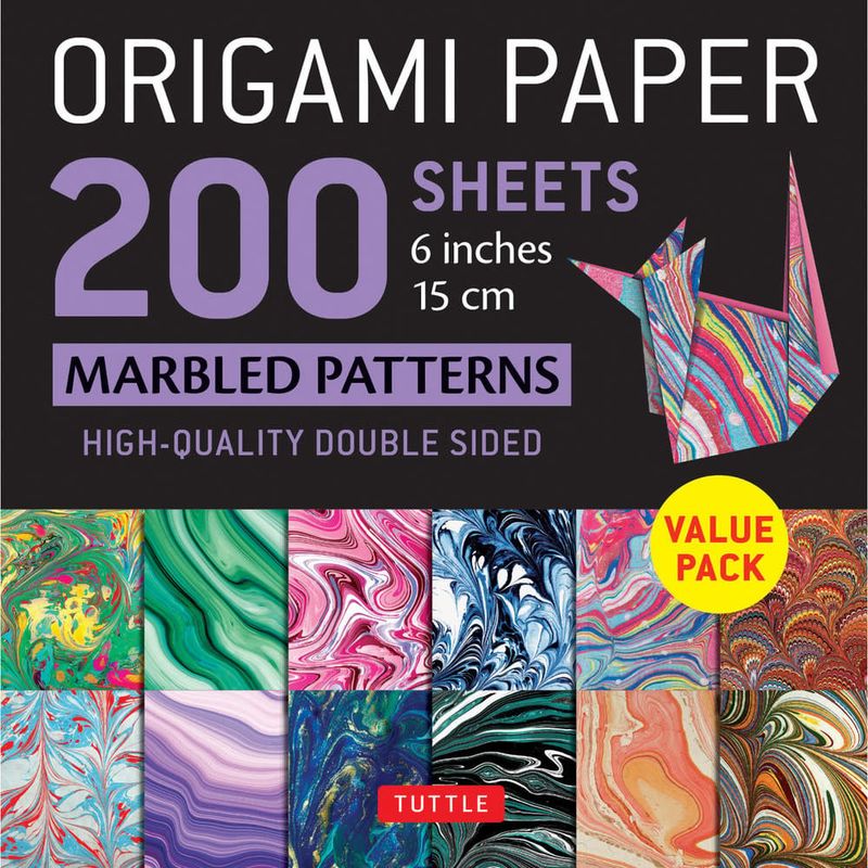 ORIGAMI PAPER MARBLED PATTERNS 6&quot; (200)
