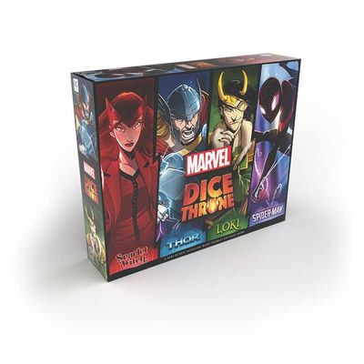 DICE THRONE - MARVEL EXPANSION :  4-HERO BOX (SCARLET WITCH, THOR, LOKI, SPIDER-MAN)
