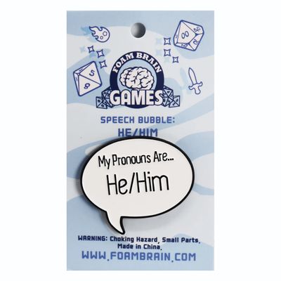 PIN: SPEECH BUBBLE HE/HIM PRONOUNS