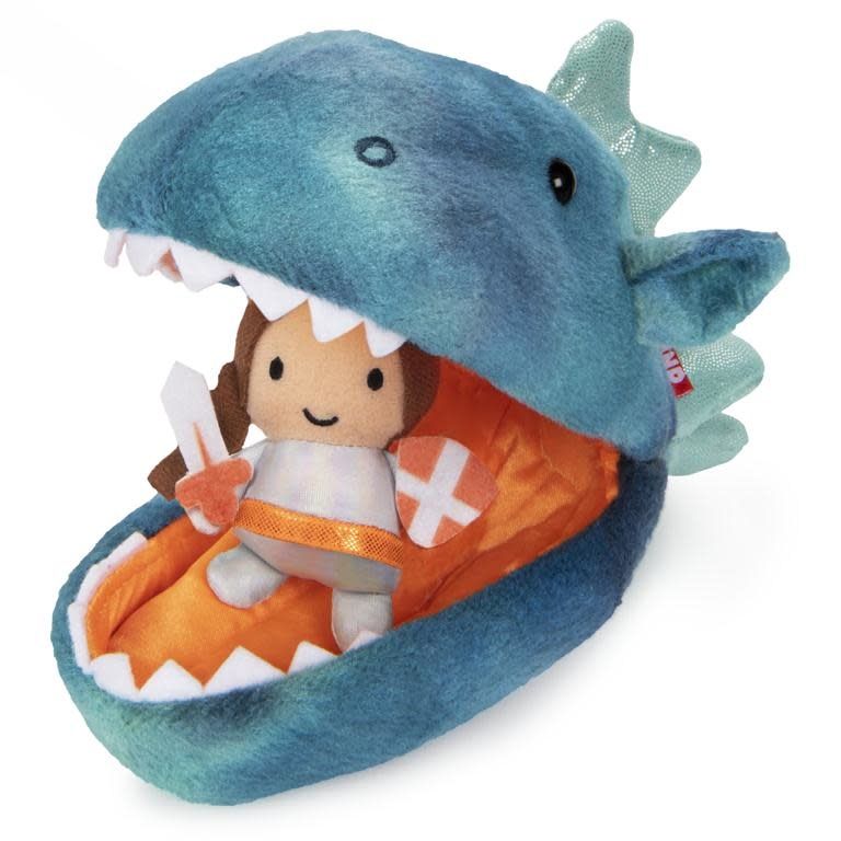PLUSH DRAGON POD WITH KNIGHT 9.5&quot;