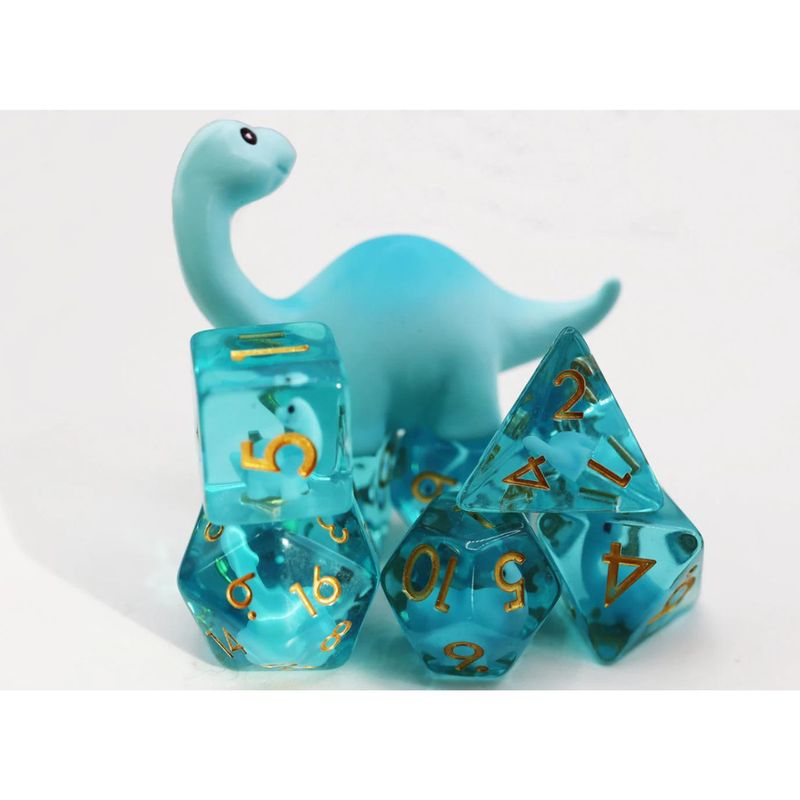 fb DICE SET 7 RESIN BRONTOSAURUS