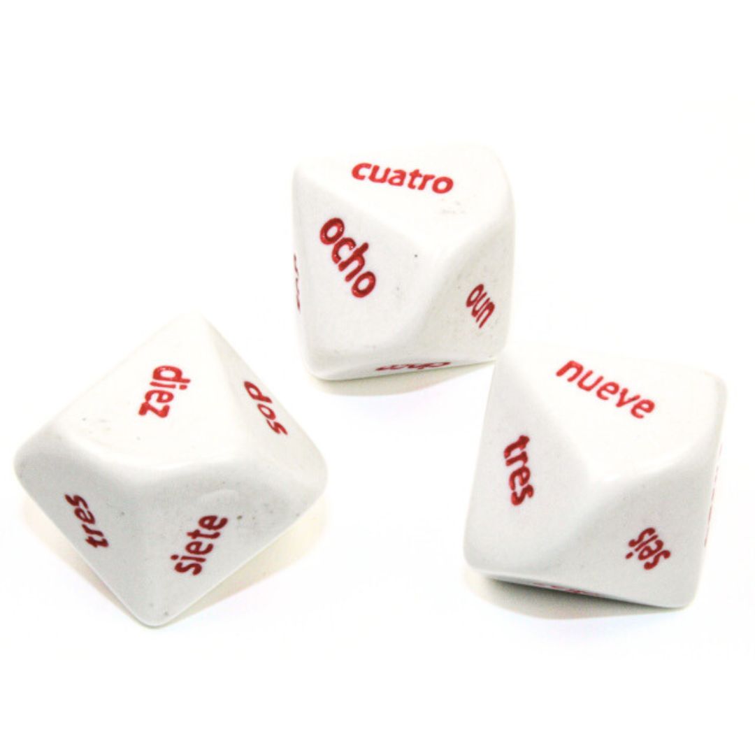 CUSTOM D10 20mm WORD NUMBERS SPANISH
