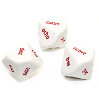 CUSTOM D10 20mm WORD NUMBERS SPANISH