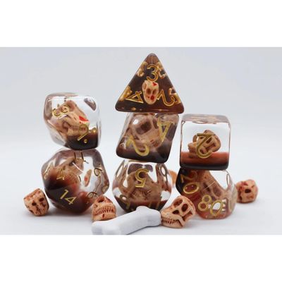 fb DICE SET 7 RESIN DINO FOSSIL