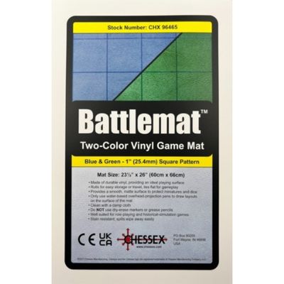 BATTLEMAT REVERSIBLE 1&quot; BLUE-GREEN SQUARES