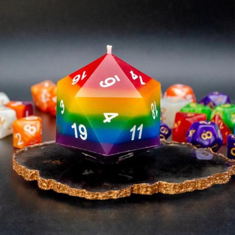 DICE CANDLE PRIDE FLAG/COLOR SPRAY SCENTED