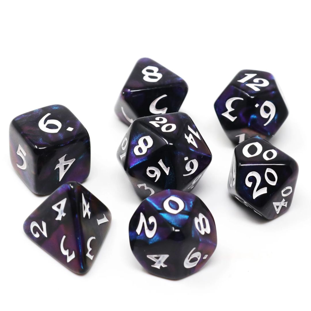 dh DICE SET 7 ELESSIA MOONSTONE DEEPWALKER w/ WHITE