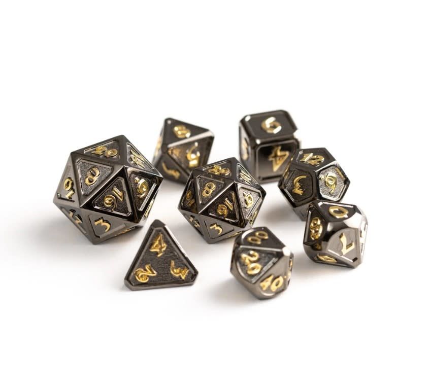 dh DICE SET 8 METAL MYTHICA SHADOWCROWN