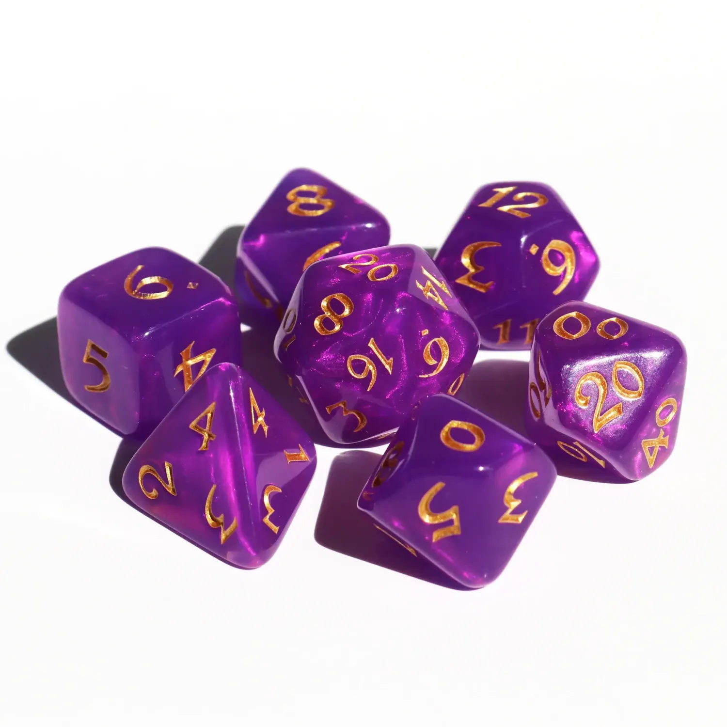 dh DICE SET 7 ELESSIA MOONSTONE CALYPSO w/ GOLD