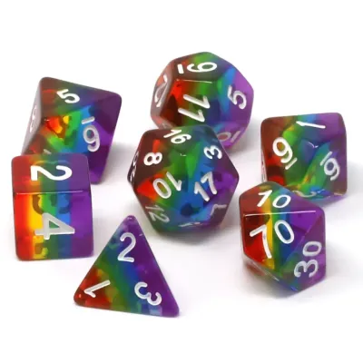 dh DICE SET 7 PRISMATIC RAINBOW