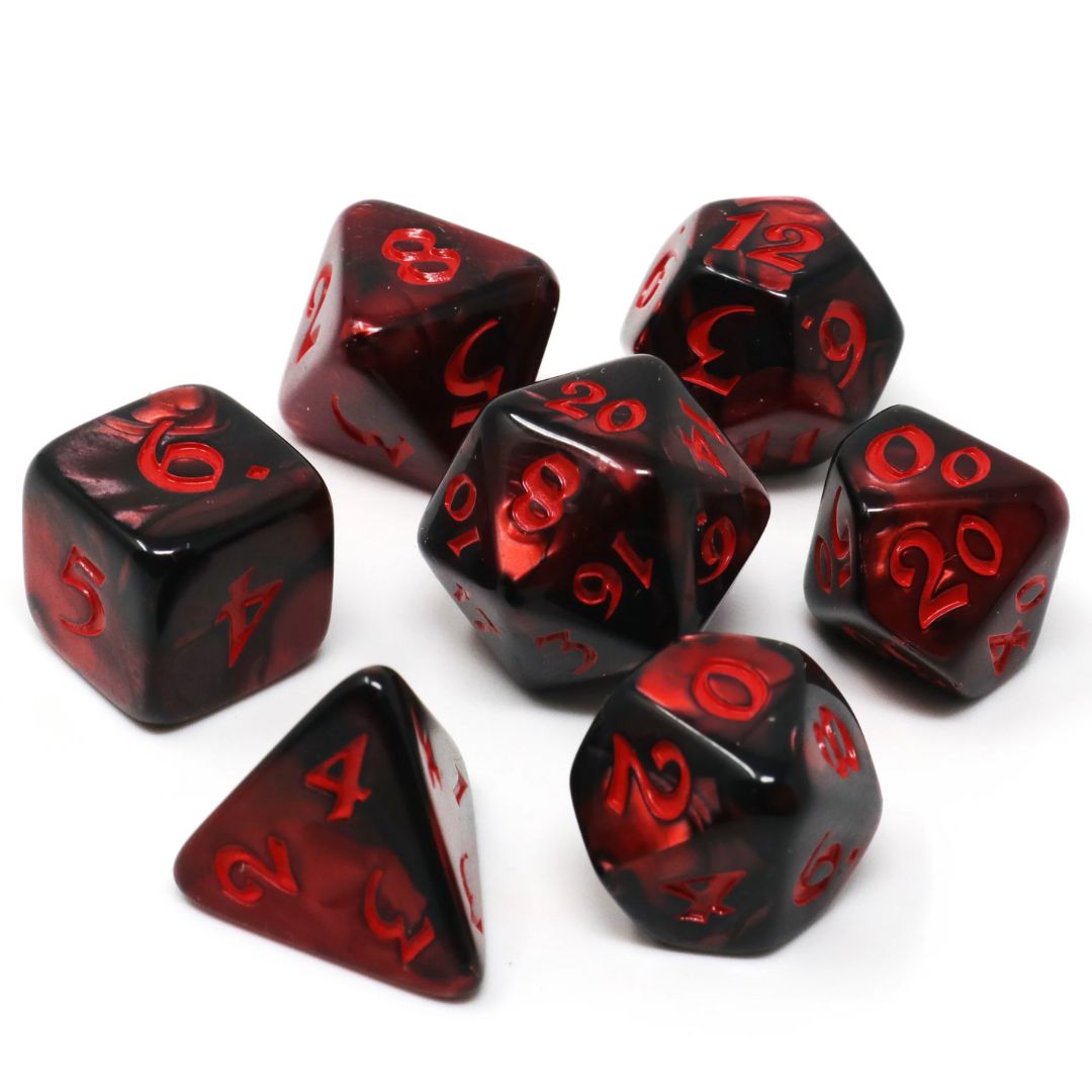 dh DICE SET 7 ELESSIA KYBR INQUISITOR w/ RED