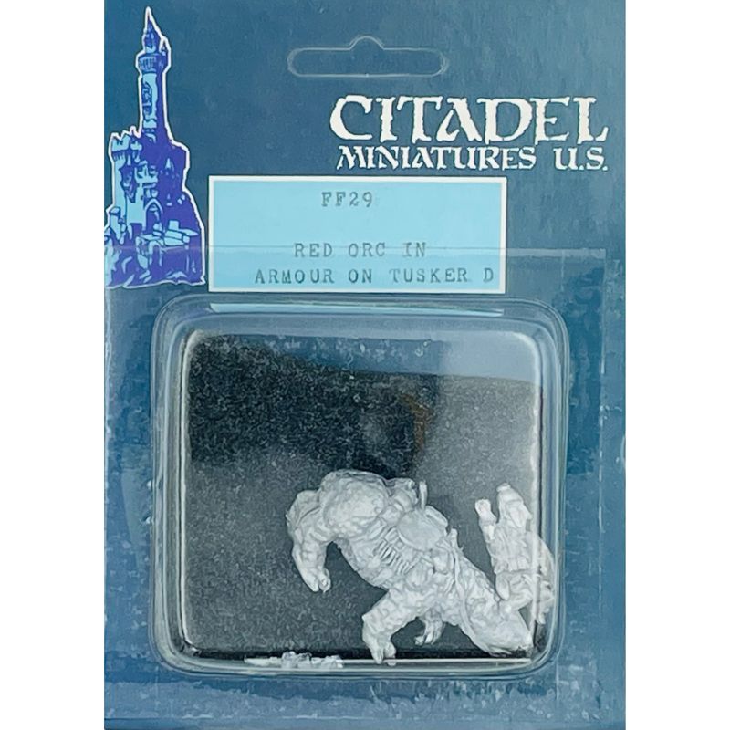 RED ORC IN PLATEMAIL ON GIANT TUSKER