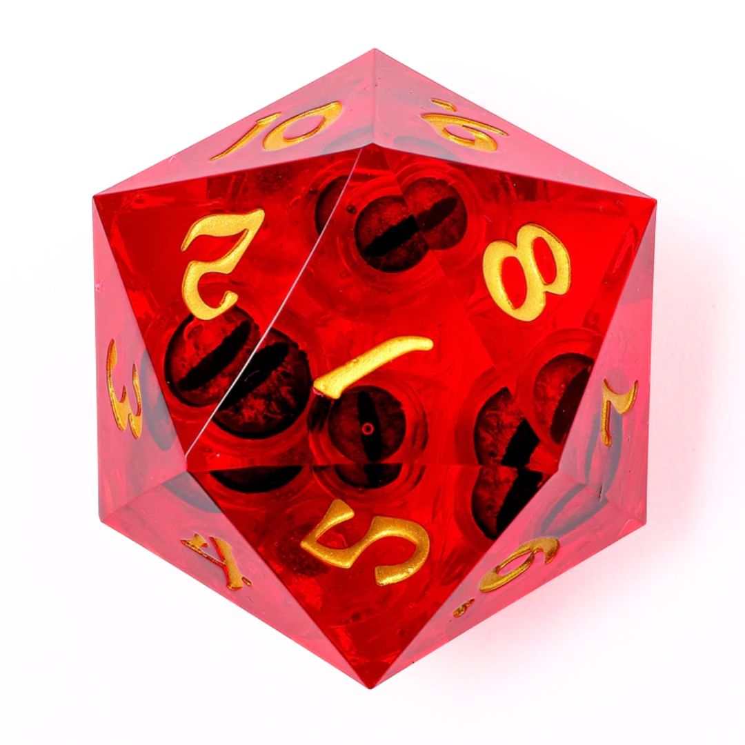 DICE D20 55mm SHARP EDGED - BURNING GAZE