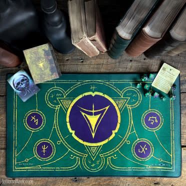 PREMIUM PLAYMAT - THE YELLOW SIGN MASKED PURPLE AND GREEN