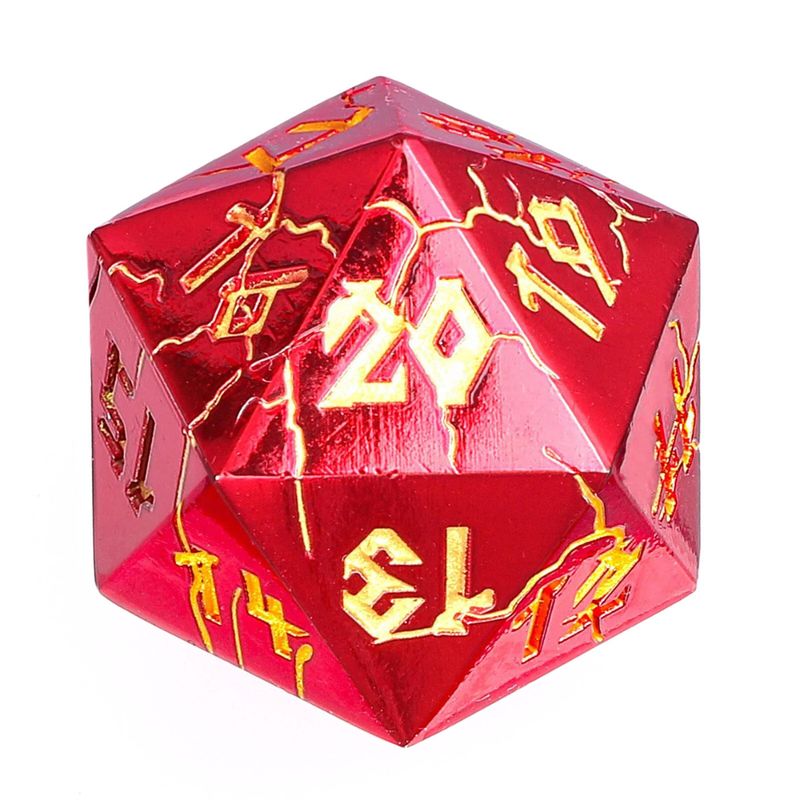 METAL D20 BARBARIAN 35mm SPIN DOWN - RED w/GOLD
