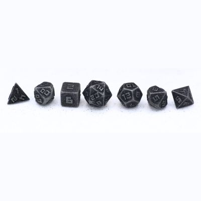 hym DICE SET 7 METAL MINI 10mm ANCIENT SILVER