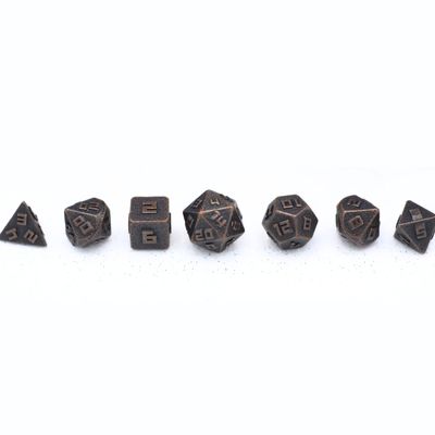 hym DICE SET 7 METAL MINI 10mm ANCIENT COPPER