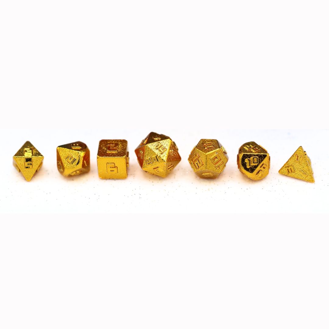 hym DICE SET 7 METAL MINI 10mm GOLD