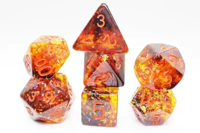 fb DICE SET 7 PUMPKIN LIGHT