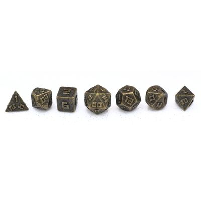 hym DICE SET 7 METAL MINI 10mm ANCIENT GOLD