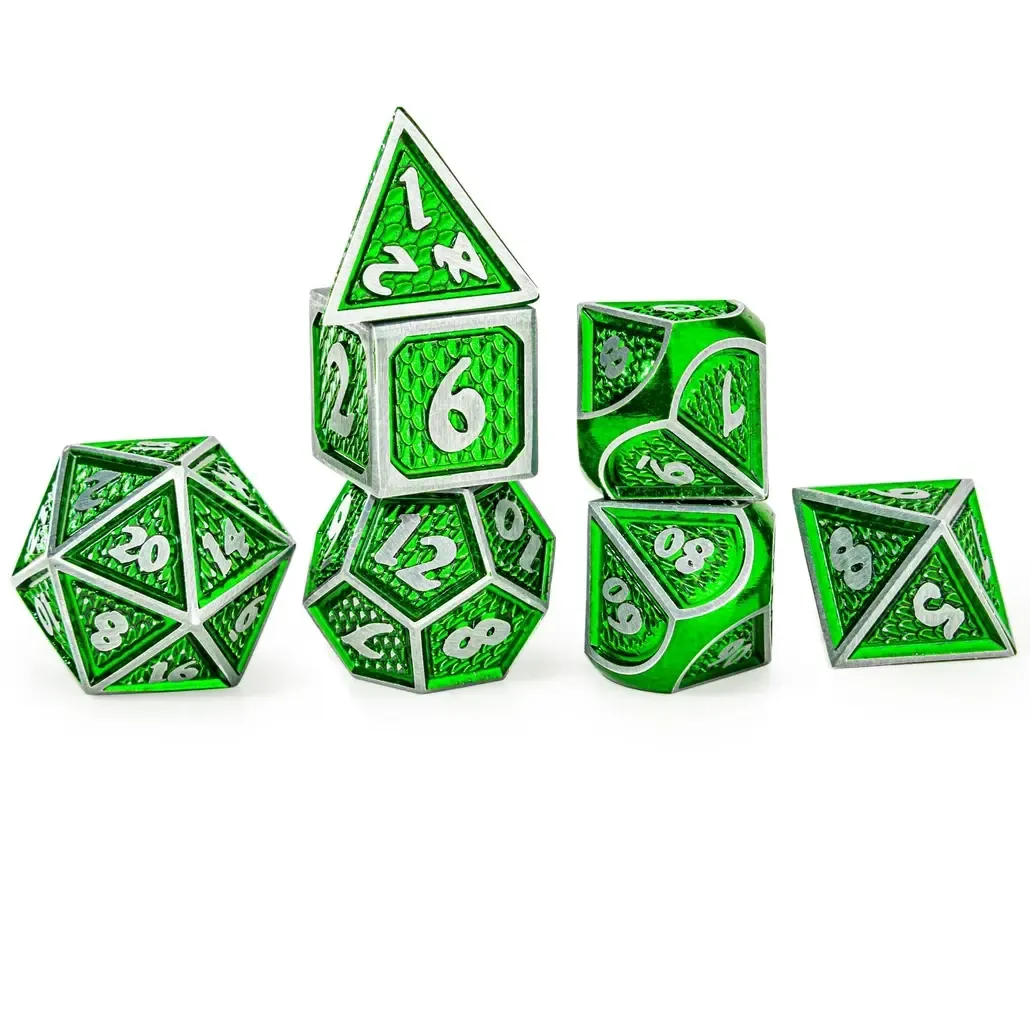 hym DICE SET 7 METAL BEHEMOTH BRUSHED GREEN