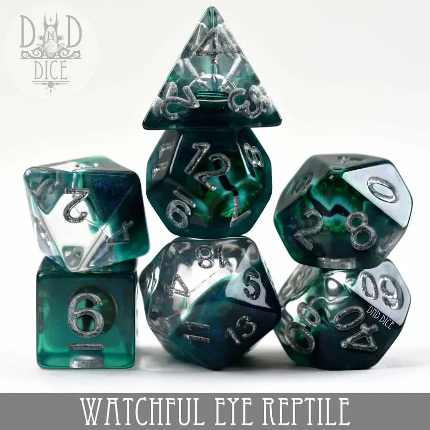 dnd DICE SET 7 WATCHFUL EYE - REPTILE