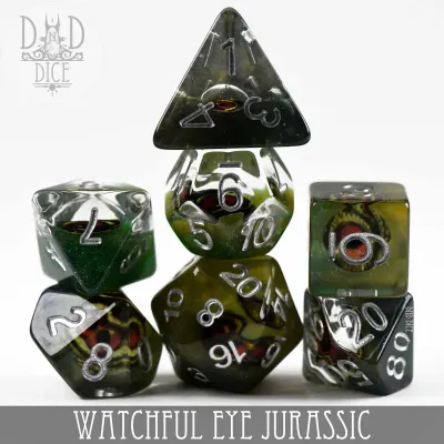 dnd DICE SET 7 WATCHFUL EYE - JURASSIC