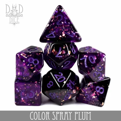 dnd DICE SET 7 COLOR SPRAY PLUM