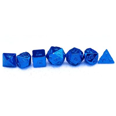 hym DICE SET 7 METAL MINI 10mm BLUE