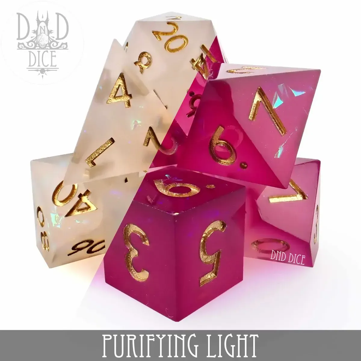 dnd DICE SET 7 SHARP PURIFYING LIGHT (COLOR CHANGE)
