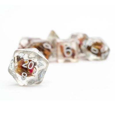 fr DICE SET 7 TRANSLUCENT ROSE INCLUSION