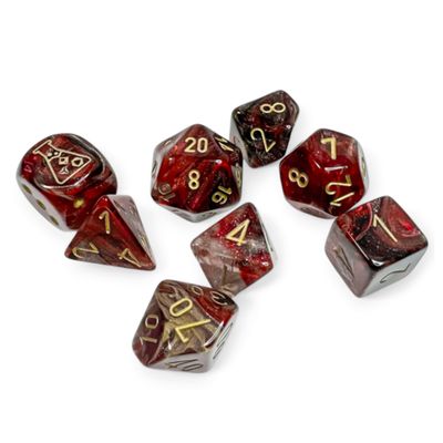 chx DICE SET 7+1 LAB BOREALIS COSMOS w/ GOLD