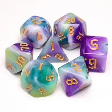 fb DICE SET 7 SIBERIAN IRIS